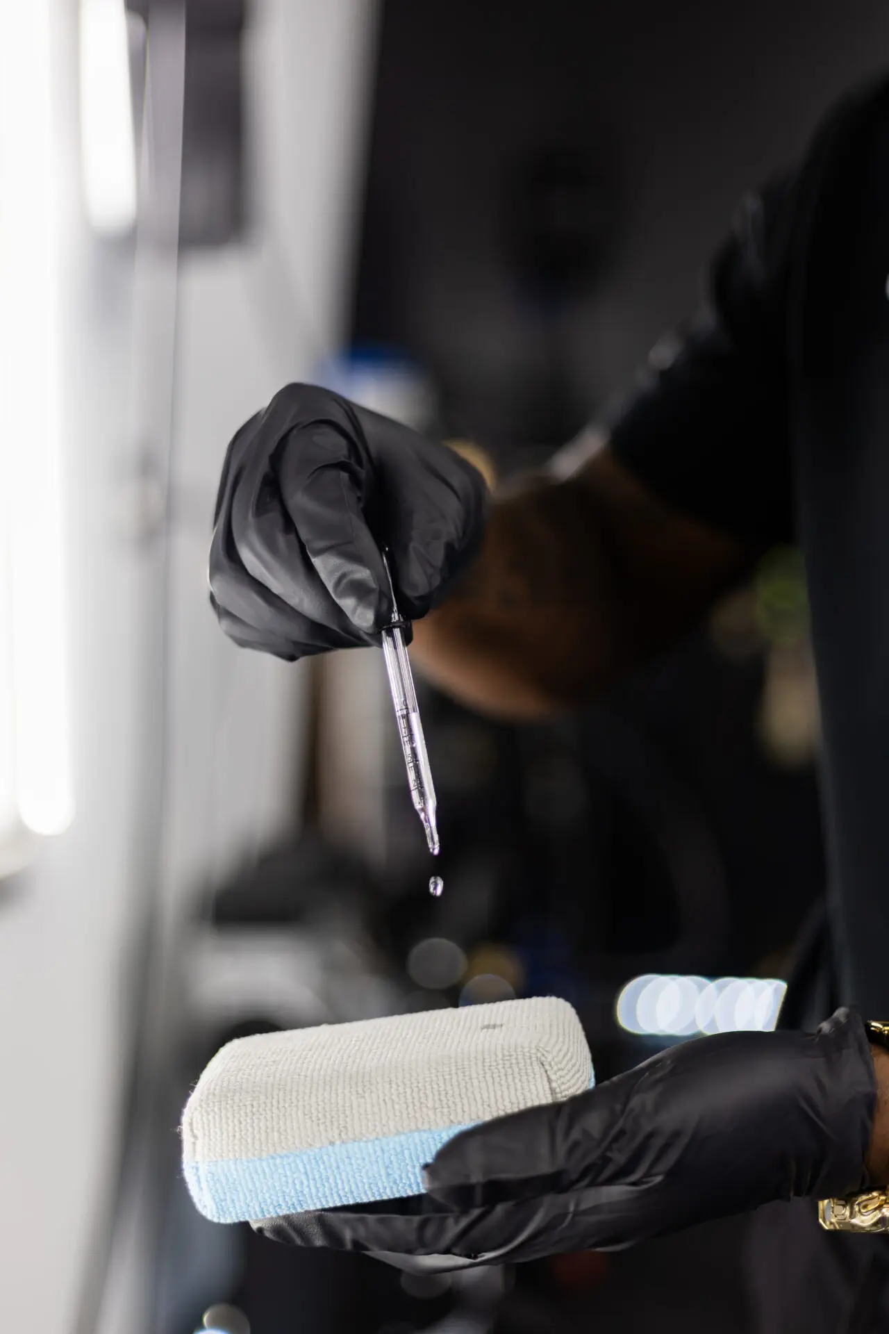 Ceramic coatings process photograph from A+B Detail St.Louis